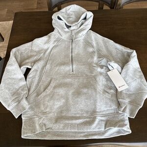 Lululemon Scuba Oversized Half Zip Hoodie Long Sweatshirt M/L Grey Silver NEW